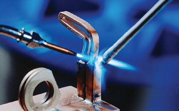 Metal being brazed