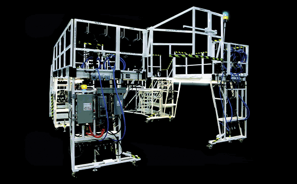 Precision Manufacturing A complex metal walkway with stairs